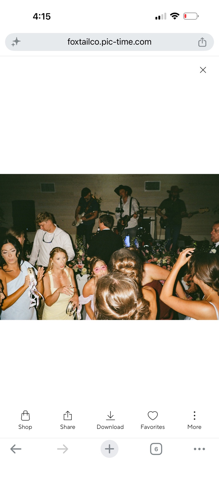 Wedding guests dancing to the band