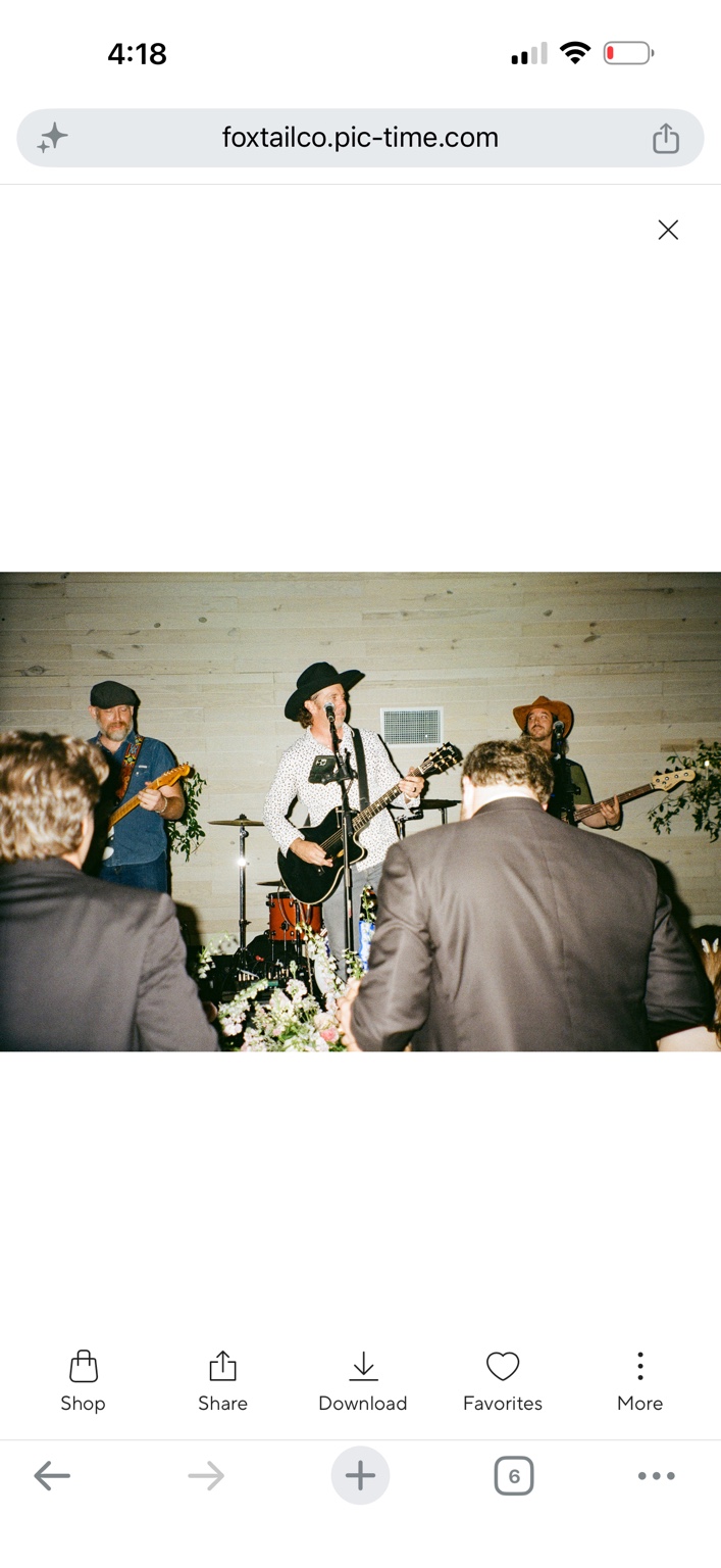 The band entertaining the wedding crowd